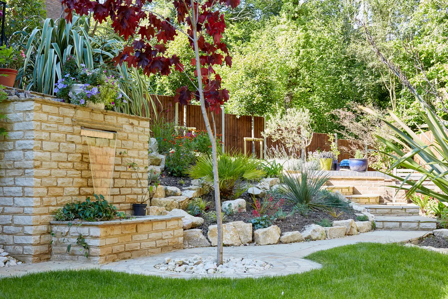 Modern tarmac driveway